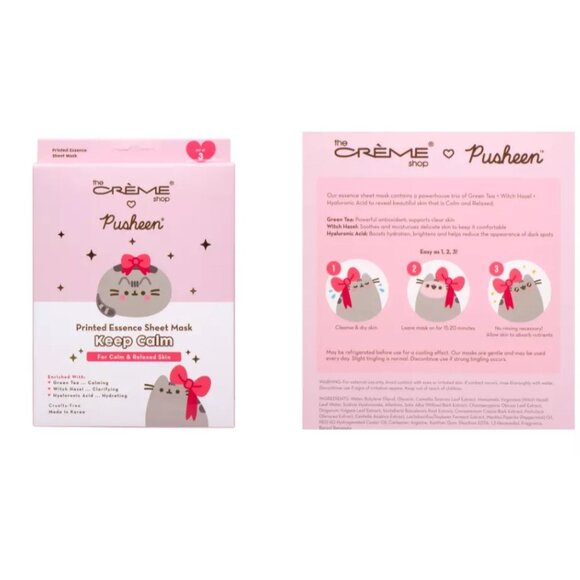 The Creme Shop Pusheen Keep Calm Printed Essence Sheet Face Mask Set of 3 - Picture 6 of 6